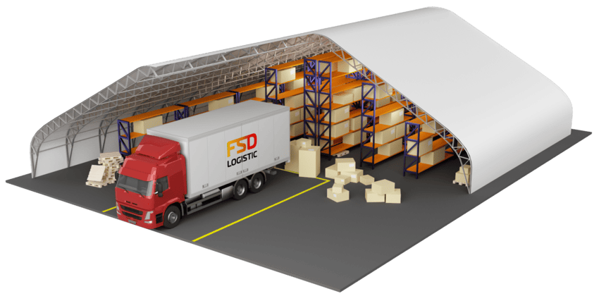 двускатный ангар для перевозок